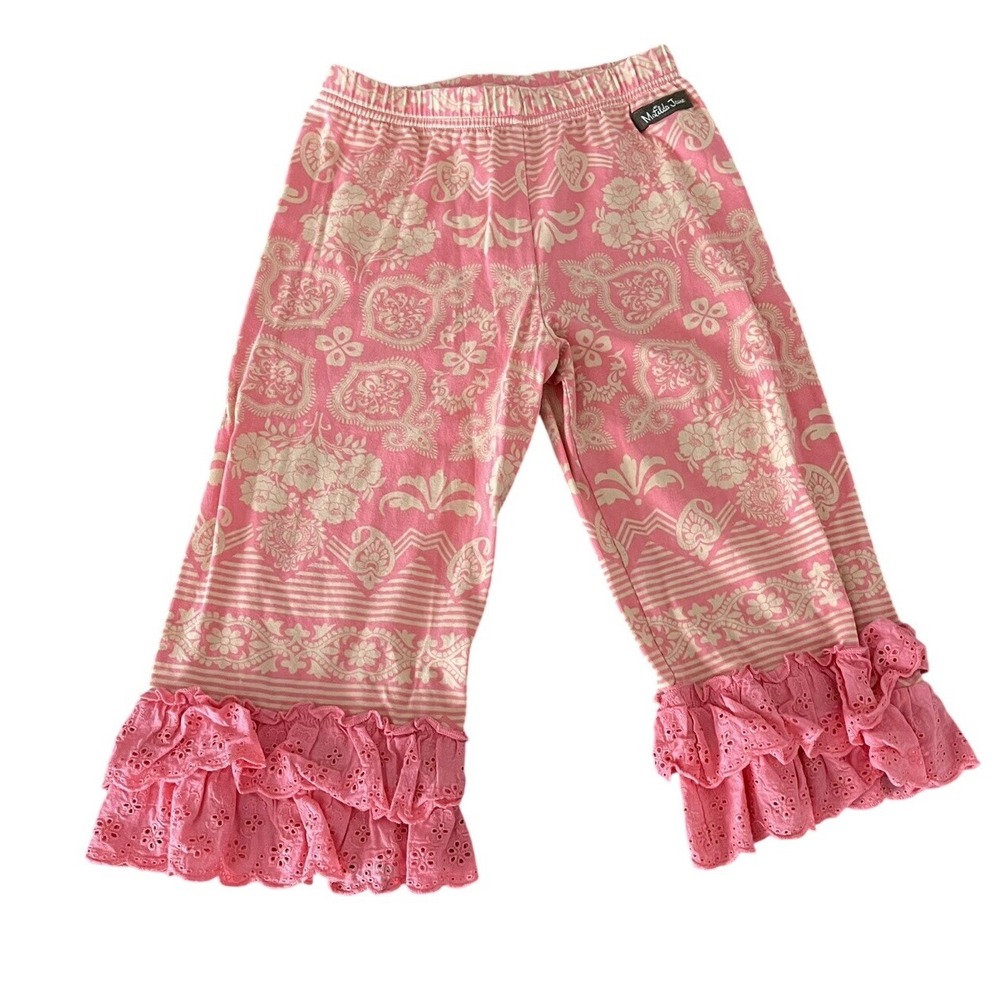 Matilda Jane Pull On ruffle pants 6 Casual Girls Floral School Boho whimsical